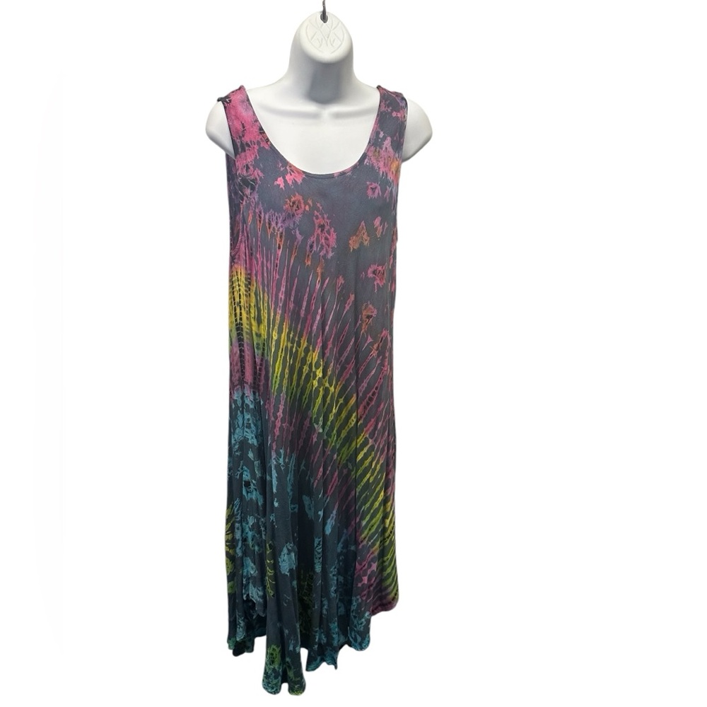 NWT.  Sacred Threads Tye-Dye Lounging Dress. 223063.  L/XL.  BL/RD6
